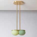 Twin 4.0 Pendant - Brushed Brass / Linden Tree Green / Pastel Green