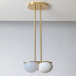 Twin 4.0 Pendant - Brushed Brass / Oyster / White