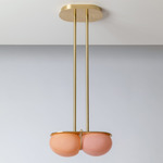 Twin 4.0 Pendant - Brushed Brass / Apricot / Flamingo