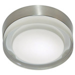 Rondo Ceiling Light Fixture - Satin Nickel / Frost