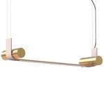 Nastro Linear Pendant - Brushed Brass Cylinder / Eggshell