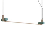 Nastro Linear Pendant - Greenish-Grey Cylinder / Eggshell