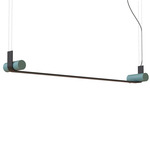 Nastro Linear Pendant - Greenish-Grey Cylinder / Sand Black