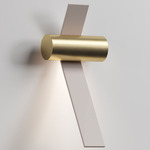 Nastro Outdoor Wall Sconce - Brushed Brass Cylinder / Beige