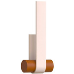 Nastro Vertical Wall Sconce - Terracotta Cylinder / Eggshell