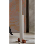 Nastro Curved Floor Lamp - Terracotta Cylinder / Beige