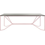 Same Same Linoleum Narrow Dining Table - Silk Grey / Pink