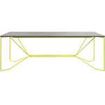 Same Same Linoleum X-Large Dining Table - Silk Grey / Yellow