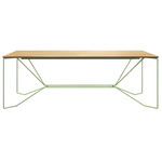 Same Same Oak Narrow Dining Table - Oak / Pale Green