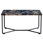 Poi Stone Low Side Table - Black/ Black Marinace