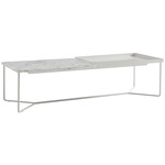 Poi Stone Double Coffee Table - White / White/ White Marble