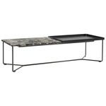 Poi Stone Double Coffee Table - Black / Black/ Black Marinace