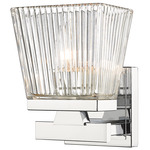 Astor Wall Sconce - Chrome / Clear Ribbed