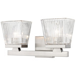 Astor Bathroom Vanity Light - Brushed Nickel / Clear Ribbed