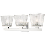 Astor Bathroom Vanity Light - Chrome / Clear Ribbed