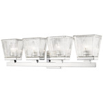 Astor Bathroom Vanity Light - Chrome / Clear Ribbed