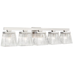 Astor Bathroom Vanity Light - Brushed Nickel / Clear Ribbed