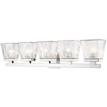 Astor Bathroom Vanity Light - Chrome / Clear Ribbed