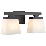 Astor Bathroom Vanity Light - Matte Black / Etched Opal