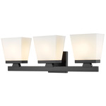 Astor Bathroom Vanity Light - Matte Black / Etched Opal