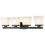 Astor Bathroom Vanity Light - Matte Black / Etched Opal