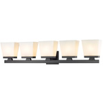 Astor Bathroom Vanity Light - Matte Black / Etched Opal