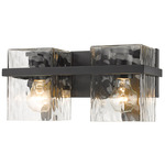 Bennington Bathroom Vanity Light - Matte Black / Clear Water