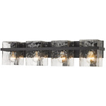 Bennington Bathroom Vanity Light - Matte Black / Clear Water