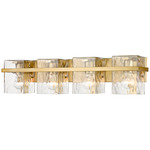 Bennington Bathroom Vanity Light - Modern Gold / Clear Water