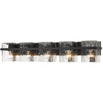 Bennington Bathroom Vanity Light - Matte Black / Clear Water