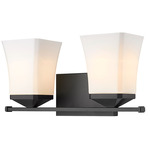 Darcy Bathroom Vanity Light - Matte Black / Etched Opal