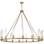 Beau Chandelier - Rubbed Brass / Clear Ribbed