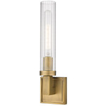 Beau Wall Light - Rubbed Brass / Clear Ribbed