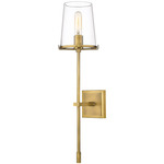 Callista Torch Wall Sconce - Rubbed Brass / Clear
