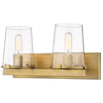 Callista Bathroom Vanity Light - Rubbed Brass / Clear