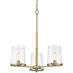Callista Chandelier - Rubbed Brass / Clear