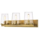 Callista Bathroom Vanity Light - Rubbed Brass / Clear