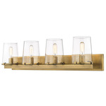 Callista Bathroom Vanity Light - Rubbed Brass / Clear