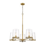 Callista Chandelier - Rubbed Brass / Clear