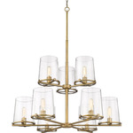 Callista 2-Tier Chandelier - Rubbed Brass / Clear