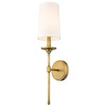 Emily Slim Wall Sconce - Rubbed Brass / Off White