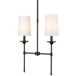 Emily Linear Chandelier - Matte Black / Off White