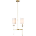 Emily Linear Chandelier - Rubbed Brass / Off White