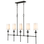 Emily Mini Linear Chandelier - Matte Black / Off White