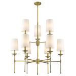 Emily 2 Tier Chandelier - Rubbed Brass / Off White