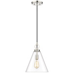 Harper Pendant - Polished Nickel / Clear