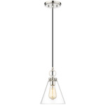 Harper Pendant - Polished Nickel / Clear