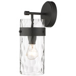 Fontaine Wall Sconce - Matte Black / Clear Water