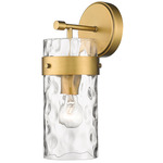 Fontaine Wall Sconce - Rubbed Brass / Clear Water