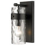Fontaine Vanity Wall Sconce - Matte Black / Clear Water